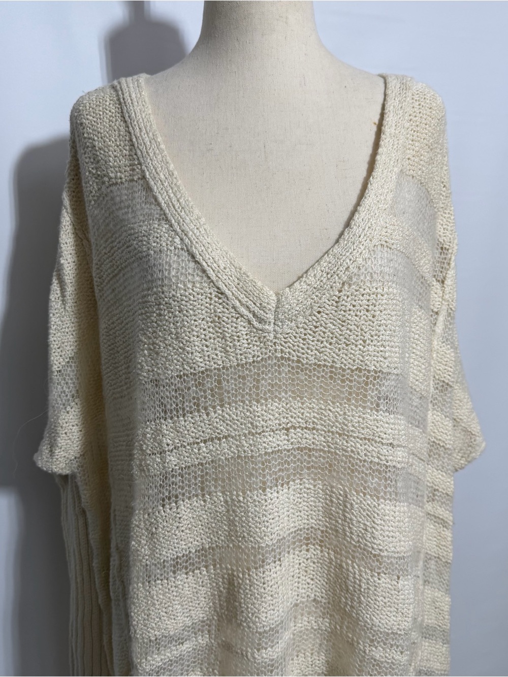 Free People • Spending Time Stripe Hi Lo Pullover Sweater S ASO Violet Harmon - Picture 7 of 9